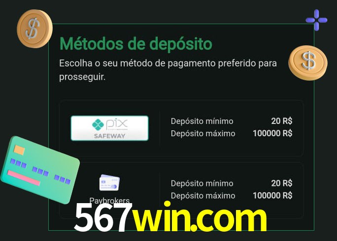 O cassino 567win.com oferece uma grande variedade de métodos de pagamento